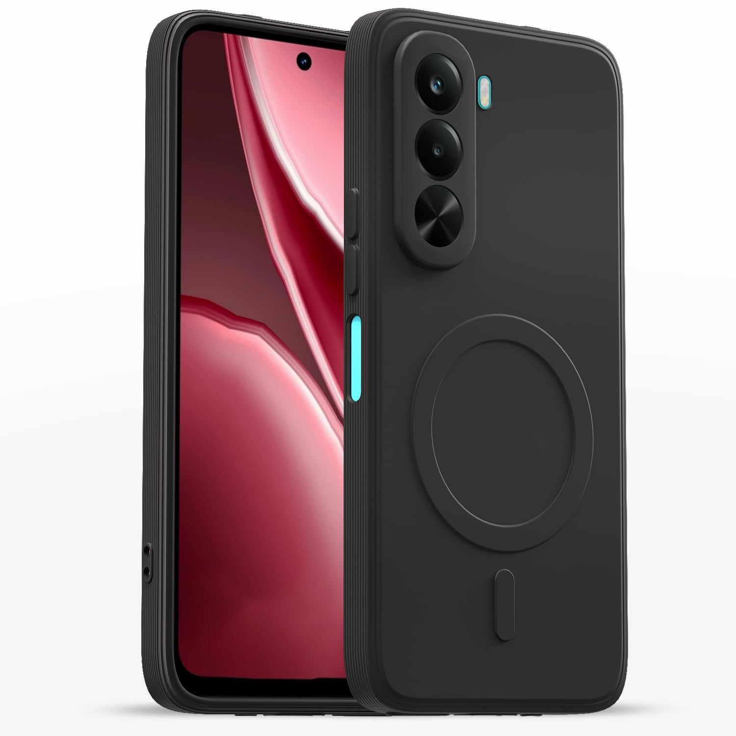 Pikkme Back Cover for Realme P4x 5G Soft Matte Silicone Mag-Safe Design (Mag-Safe Not Support) Camera Protection | Slim Fit Bumper Cover (Black)-image-16
