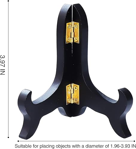 Miniatura 3 de 4 piezas de caballete de madera negro con acabado de caoba, soporte de placa para marco de fotos, soporte de exhibición plegable (4 pulgadas)