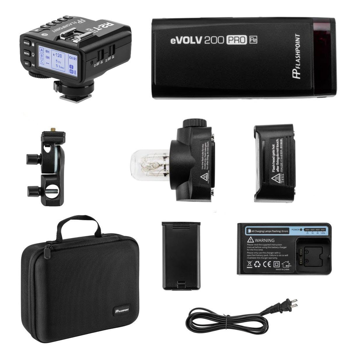 Flashpoint eVOLV 200 Pro TTL Pocket Flash Kit - Godox AD200 Pro + Flashpoint R2 Mark II TTL 2.4 GHz Wireless Flash Trigger for Sony (Godox X2)