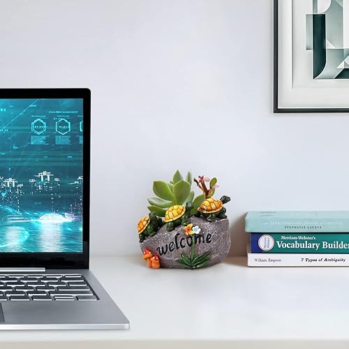 Miniatura 4 de Figuras de tortuga, mini maceta para suculentas, estatuas de jardín, macetas pequeñas para interiores y oficinas, decoración de escritorio de