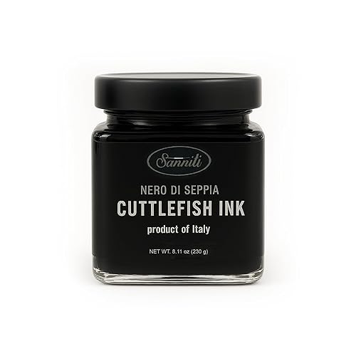 Sanniti Cuttlefish Ink Nero di Seppia | Authentic Italian Seafood Ink | Gourmet Ingredient for Pasta, Risotto, and Seafood Dishes | Product of Italy (8.1 oz) - 8.1 fl oz