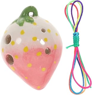 CORHAD 6 Instrumentos Ocarina Para Crianças Instrumentos Musicais Infantis Instrumento Triângulo Otomatone Modelagem Morango Ocarina Ocarinas Clássica Ocarina Profissional 6 Buracos