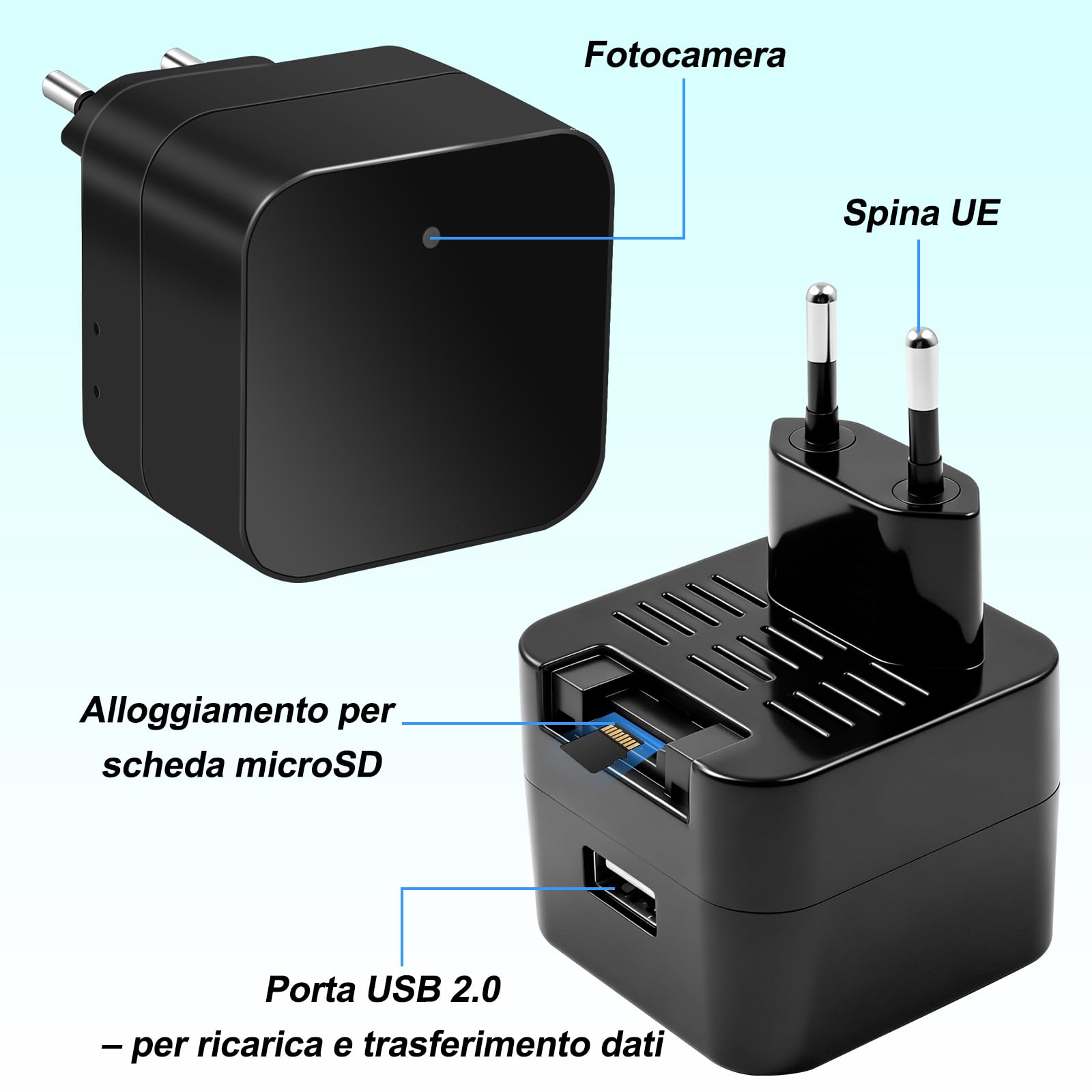 TANGMI Telecamera Spia WiFi 1080P, Rilevamento Movimento | Doppia banda 2.4/5GHz, 100° grandangolo, app Tuya Smart, avvisi istantanei, 2-in1
