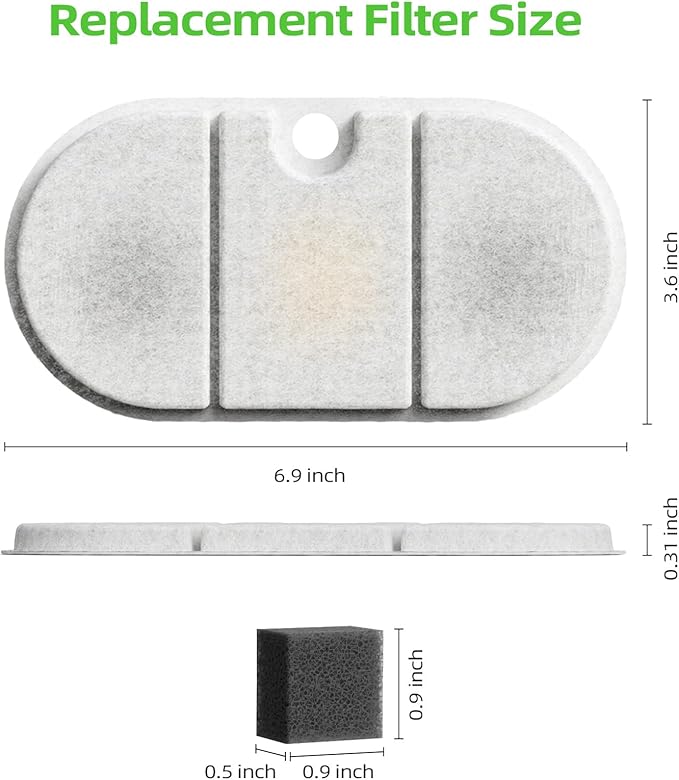 Filtros Repuesto para Fuente de Agua 2.1L | 16 Piezas | ITSCUTE miniatura 3