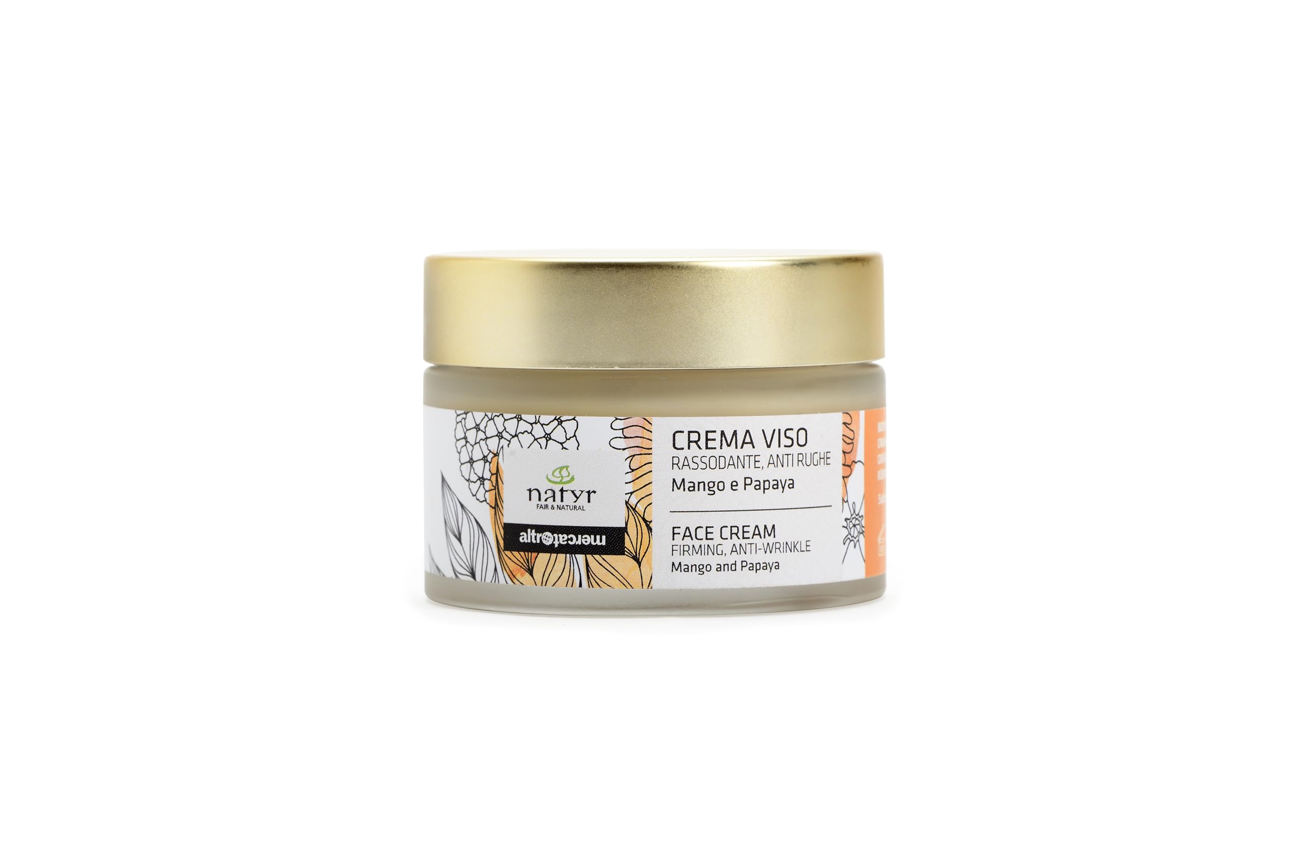 NATYR - Altromercato - Crema viso rassodante e antirughe - mango e papaya - 50ml