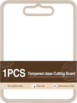 Tempered Glass Cutting Board for Kitchen - High-Strength Glass with Non-Slip silicone Frame.Scratch/Heat/shatter Resistant, BPA-Free, ldeal Alternative to Plastic & Wood Cutting Boards
