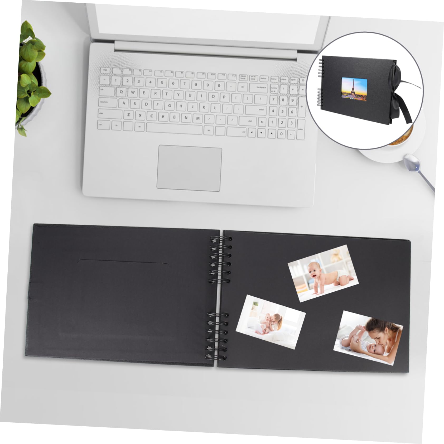 Scrapbook Album Fotografico a Spirale A4, Libro Foto | 40 Fogli, Copertina Personalizzabile in Cartoncino, Pagine Interne Modificabili, Adesivi Inclusi