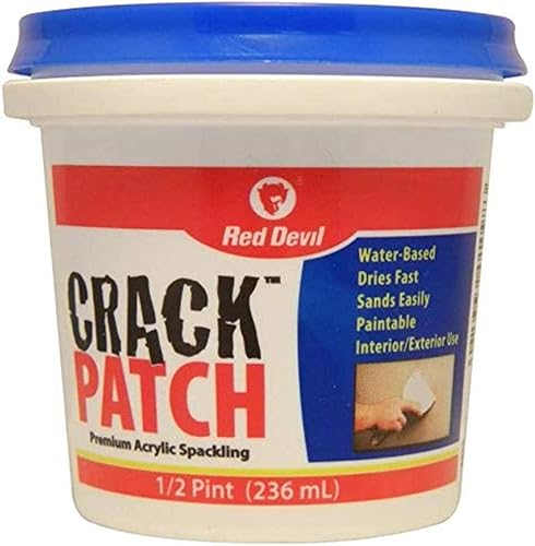 Miniatura 6 de Red Devil 0805 - Parche de grietas acrílico de alta calidad 55 onzas tubo de apretar paquete de 1 color blanco