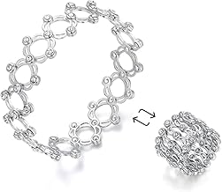 925 Sterling Silver Magic Ring Cum Bracelet || Certificate of Authenticity and 925 Stamp Folding Ring/Kada For Womens and Girls For Gifting (Ring 0.9" - Bracelet 2.6")