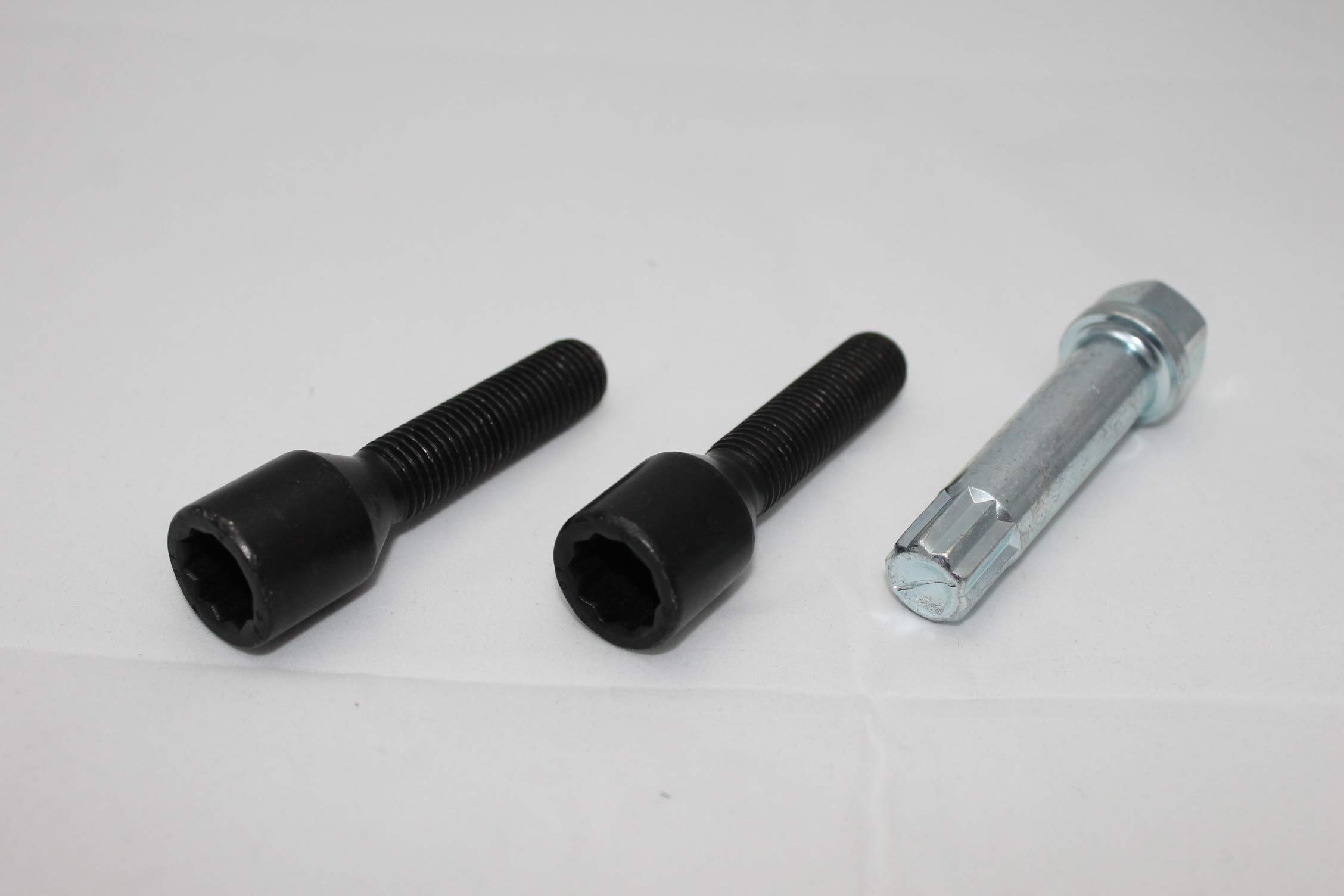 Lot de 20 vis cruciformes noires courtes – Roulettes boulons jante cadenas M12 x 1,5 fine vis de roue