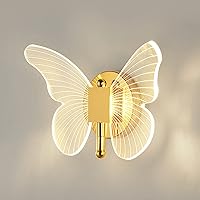 Vista 1 de Chrasy Lámpara de pared LED de 10 W para interiores, moderno aplique de pared LED, lámpara de pared creativa de mariposa acrílica con base