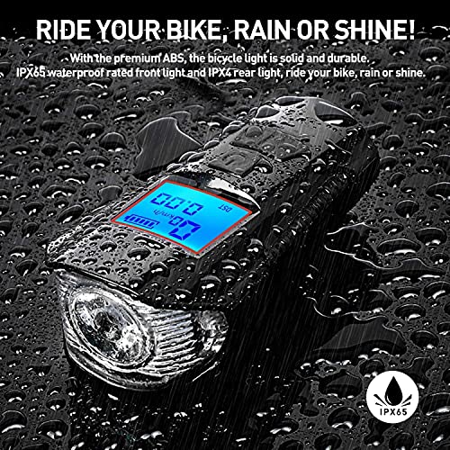 Kit de luces de bicicleta XMING para ciclismo urbano nocturno con velocímetro 6