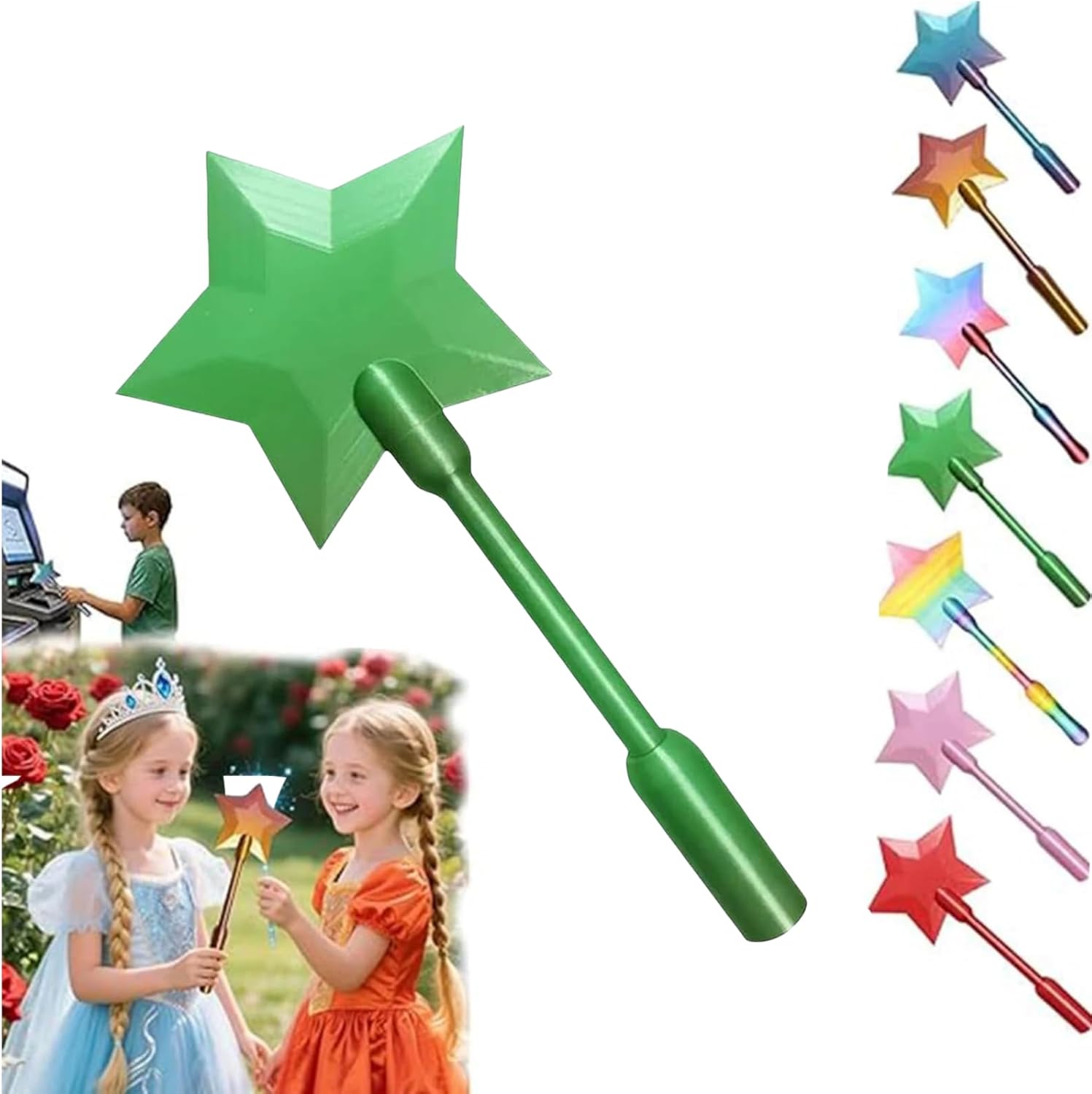 Credit Card Wand, Star Magic Wands Contactless Payment Card Holder, 3D Printed Wand Taps To Pay for Kids Teens Adults Cosplay Magicians Performers (GN)