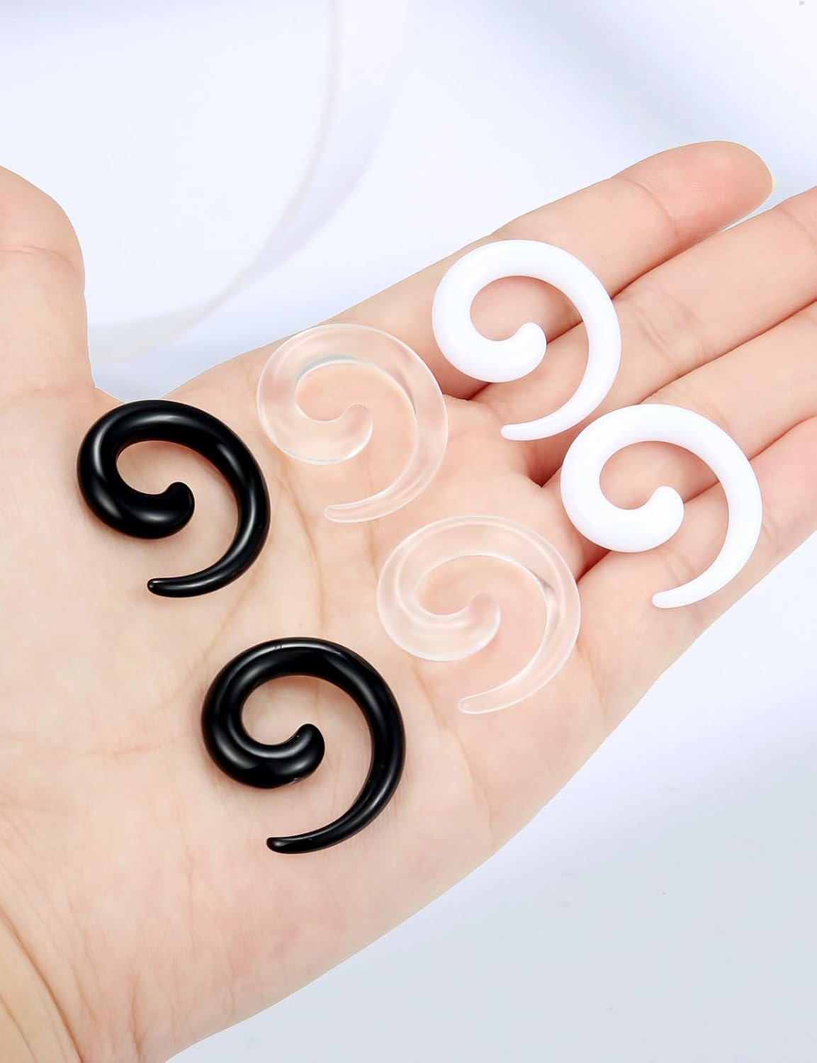 14-00G Ears Gauges Tunnels Plugs for Women Acrylic Spiral Snail Ear Gauge Septum Stretching Kit Earring Expander Stretcher Earrings Piercing Jewelry for Women Men