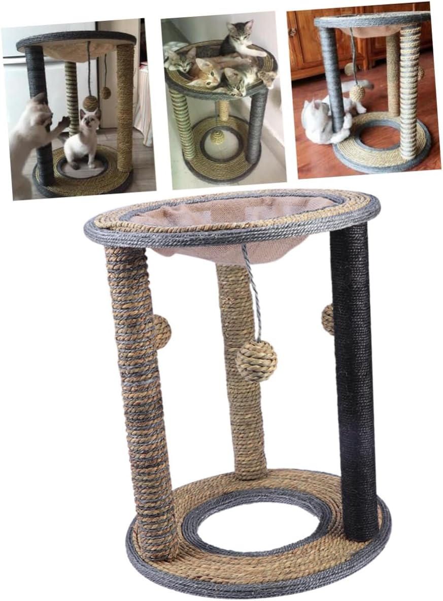 MERRYHAPY Cat Climbing Frame Sisal Scratching Post Cat Tree Stand for Scratching and Climbing and Fun Playmate for Kittens