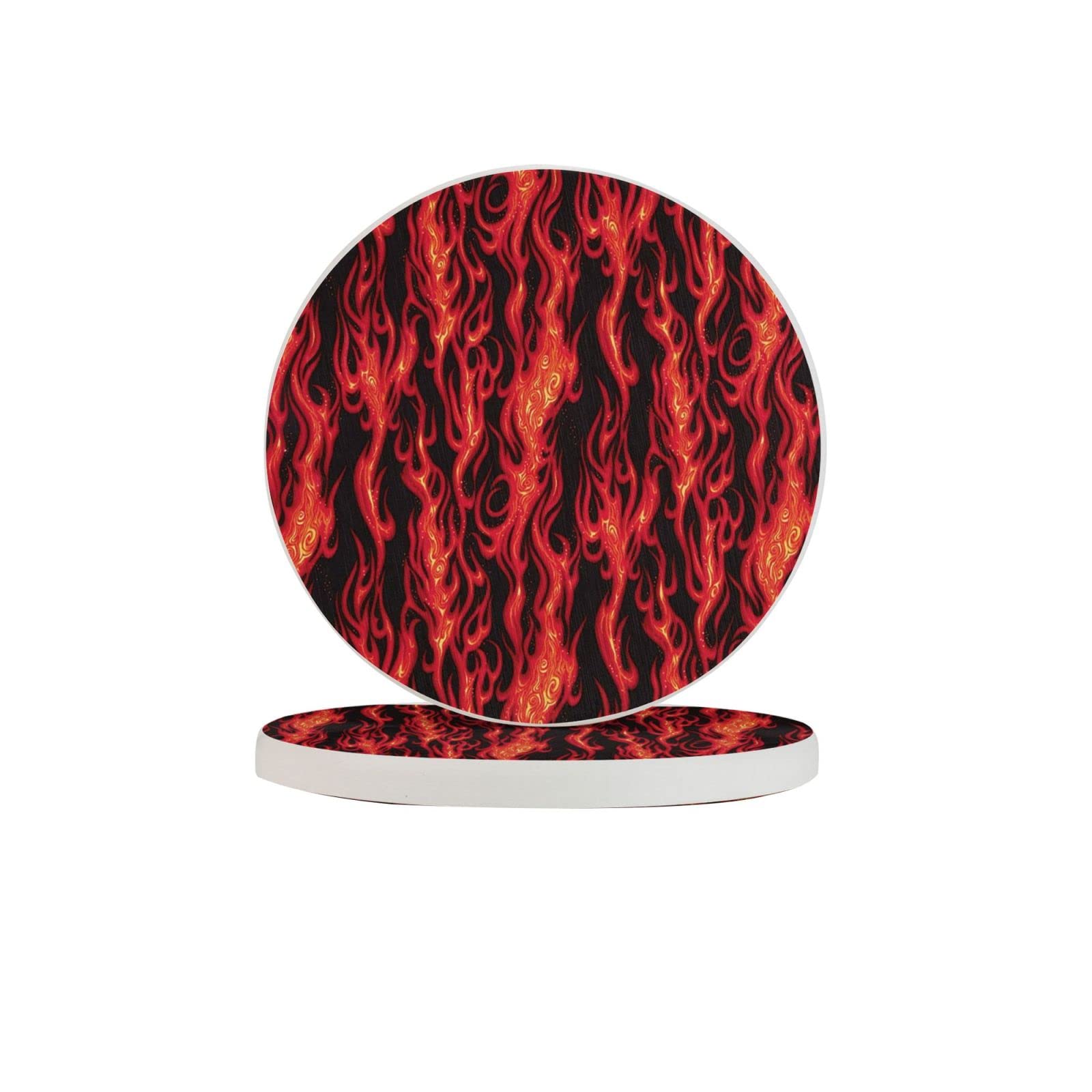 Flame Six Piece Drink Coaster for Tabletop Protection Place Mats for Home Decor