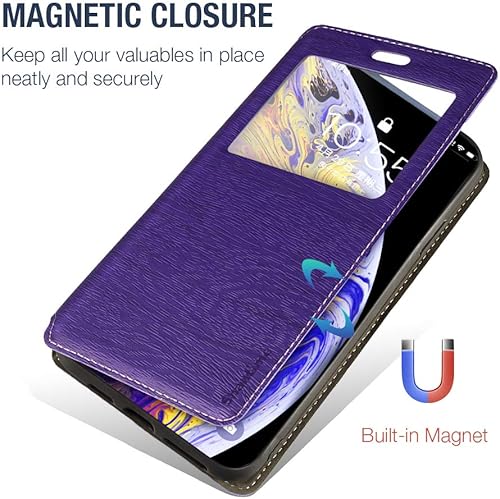 Miniatura 3 de Funda para juegos Xiaomi Redmi K40, funda de cuero de grano de madera con tarjetero y ventana, cubierta magnética con tapa para Xiaomi Redmi K40