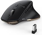 iClever Wireless Mouse, Rechargeable Bluetooth Mouse (BT5.0/3.0 & 2.4G), Multi-Devices Ergonomic Computer Mouse with 5 Adjustable DPI and 6 Buttons, Silent Mice for Laptop, iPad, MacBook, Tablet, PC