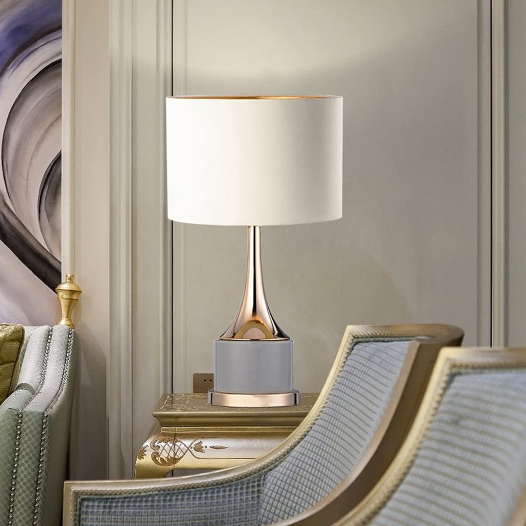 Nachttafellamp Tafellamp Kristallen Bol Tafellamp Metalen Voet Bureaulamp E27 Bureaulamp Stof Led Moderne Nachtkastje Lamp Bedlampje Tafellampen ( Color : A, Size : Touch switch
