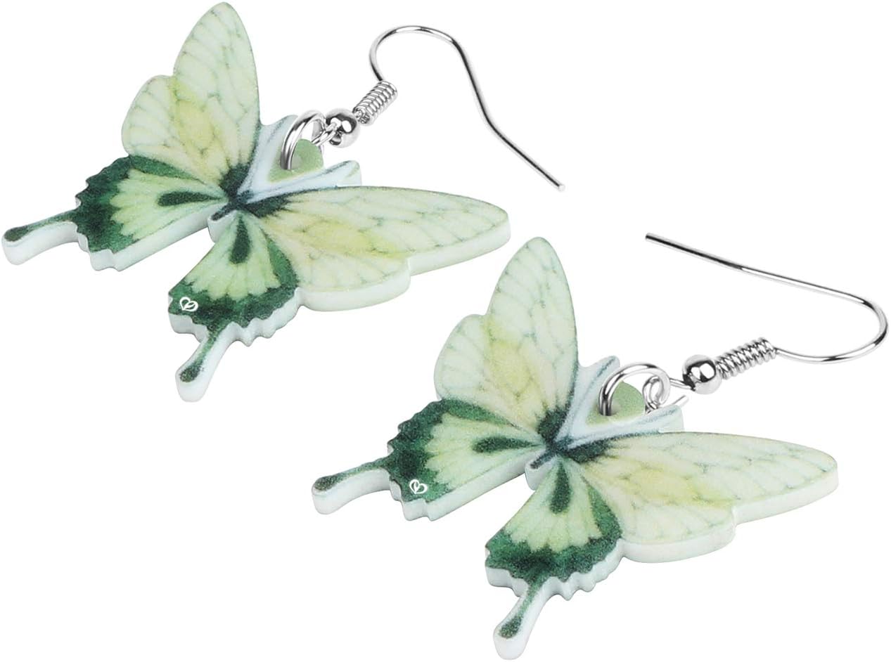 Bonsny Drop Dangle Floral Butterfly Earrings Fashion Insect Jewelry For Women Gift - Image 3
