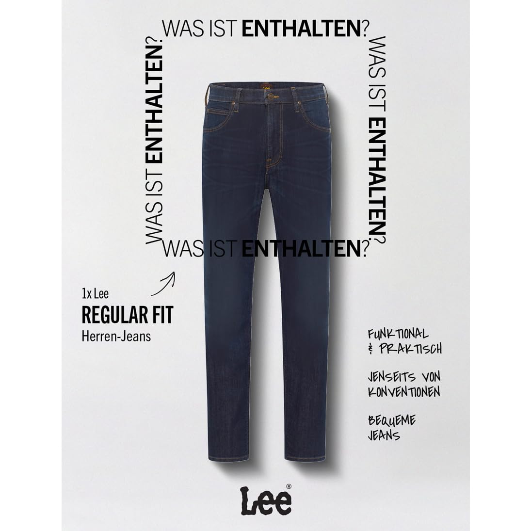 Lee Herren-Jeans Daren, Reißverschluss, Regular Straight Fit, Straight Leg
