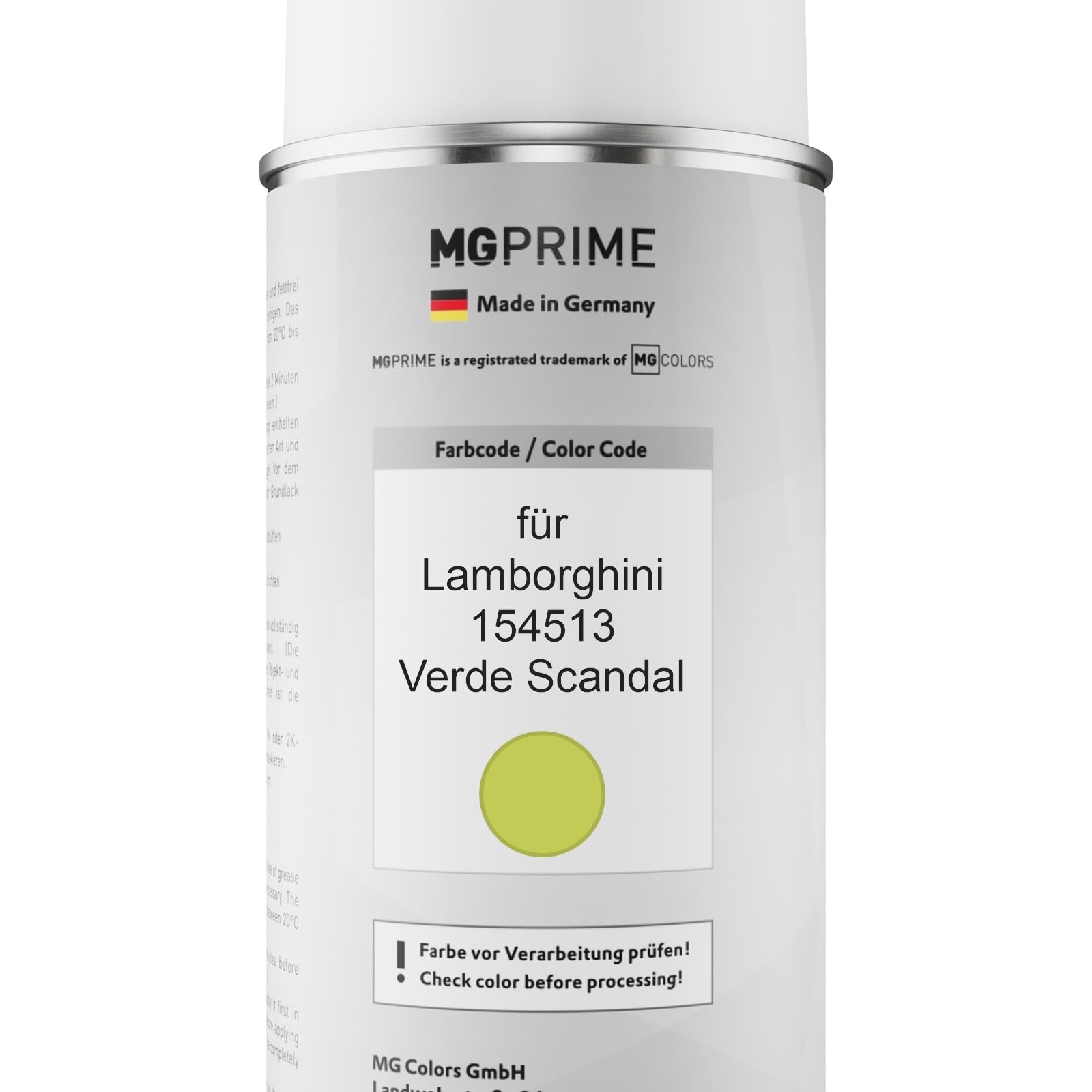 MG PRIME Autolack Set Spraydose für Lamborghini 154513 Verde Scandal +2K
