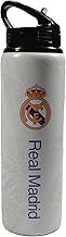 Hy-Pro Borraccia in alluminio con licenza ufficiale Real Madrid CF, 750 ml, cannuccia pieghevole integrata, a prova di perdite, leggera, ottima idea regalo per il calcio