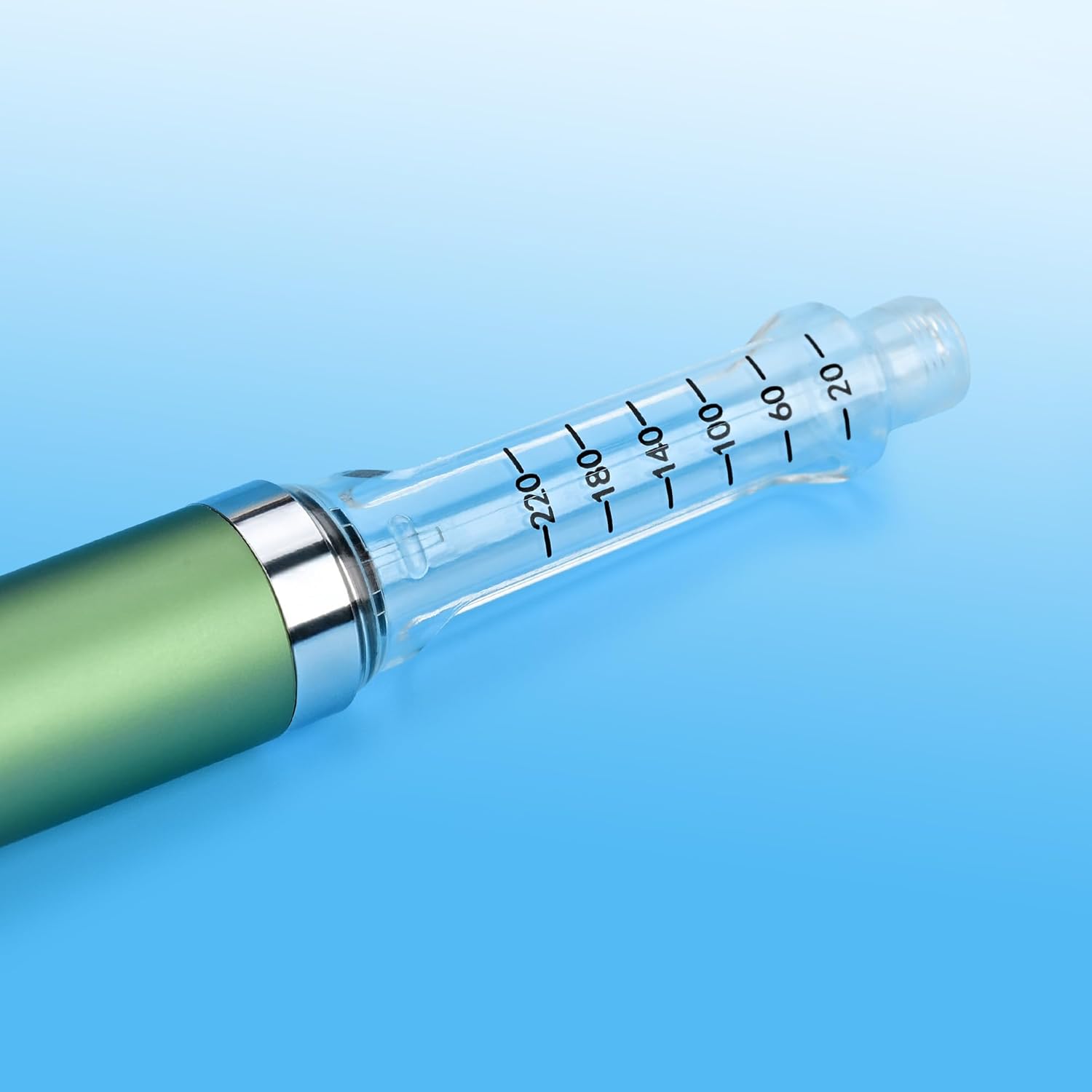 60 Unit Research Reusable Peptide Pen Injector with Protect Case, Clear Scale Design (Green)