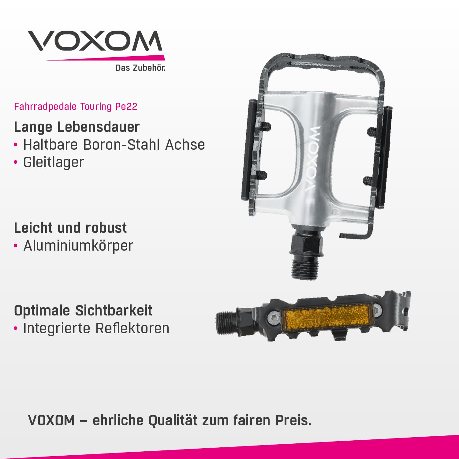 Voxom Trekking Pedale - Touring Pedale Pe22 - Aluminium-Körper