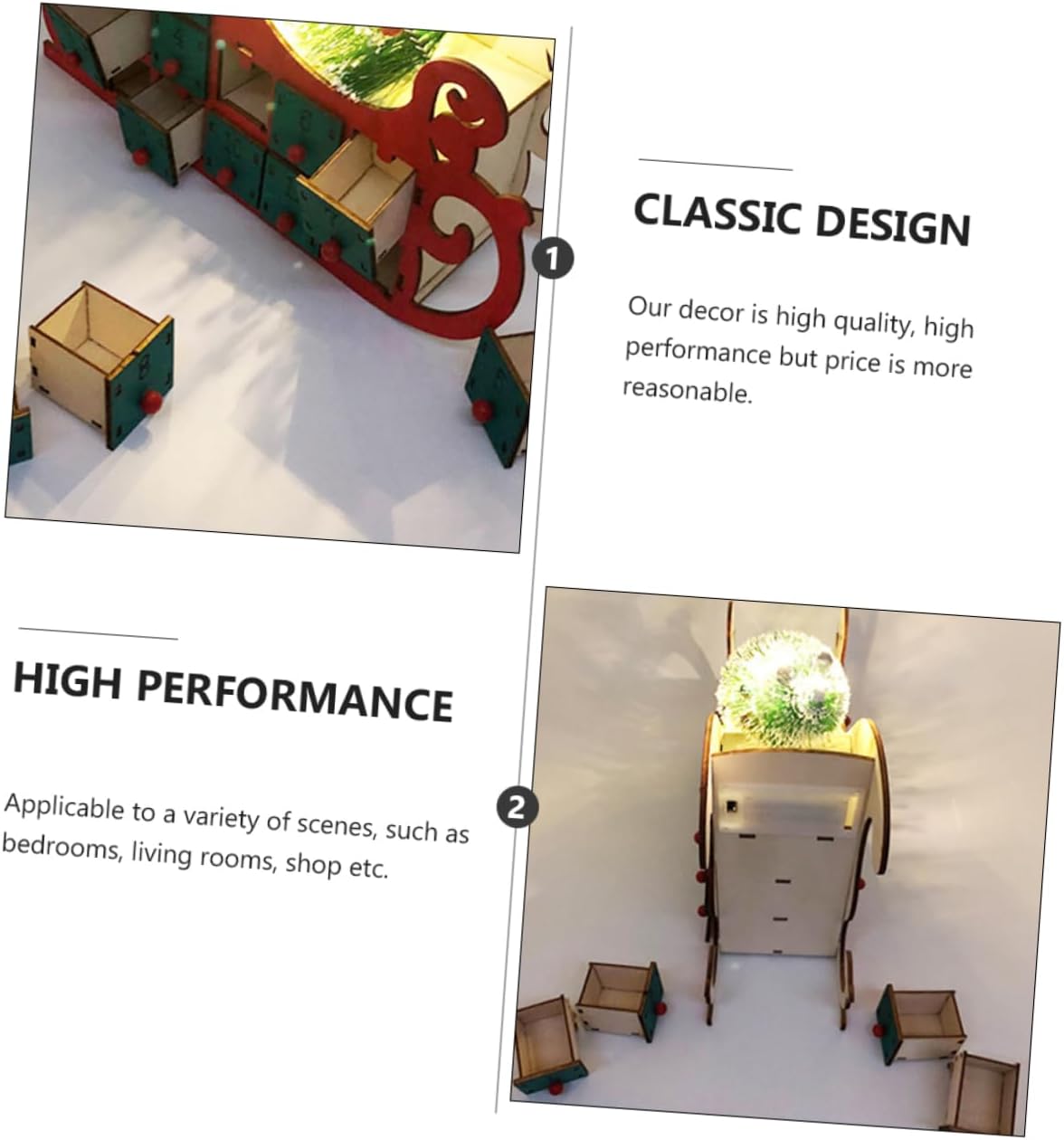 Christmas Wooden Countdown Calendar Unique Decorative Advent Calendar for Holiday Home Decor Eye Catching Xmas Ornament for Living Room Bedroom Friends