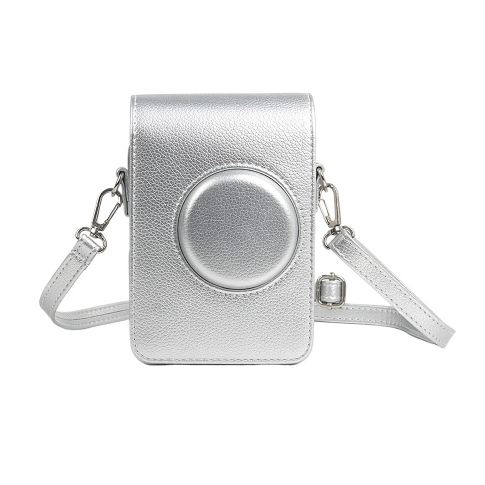 Sac pour Instax Mini Evo en cuir PU argenté avec sangle réglable - 2