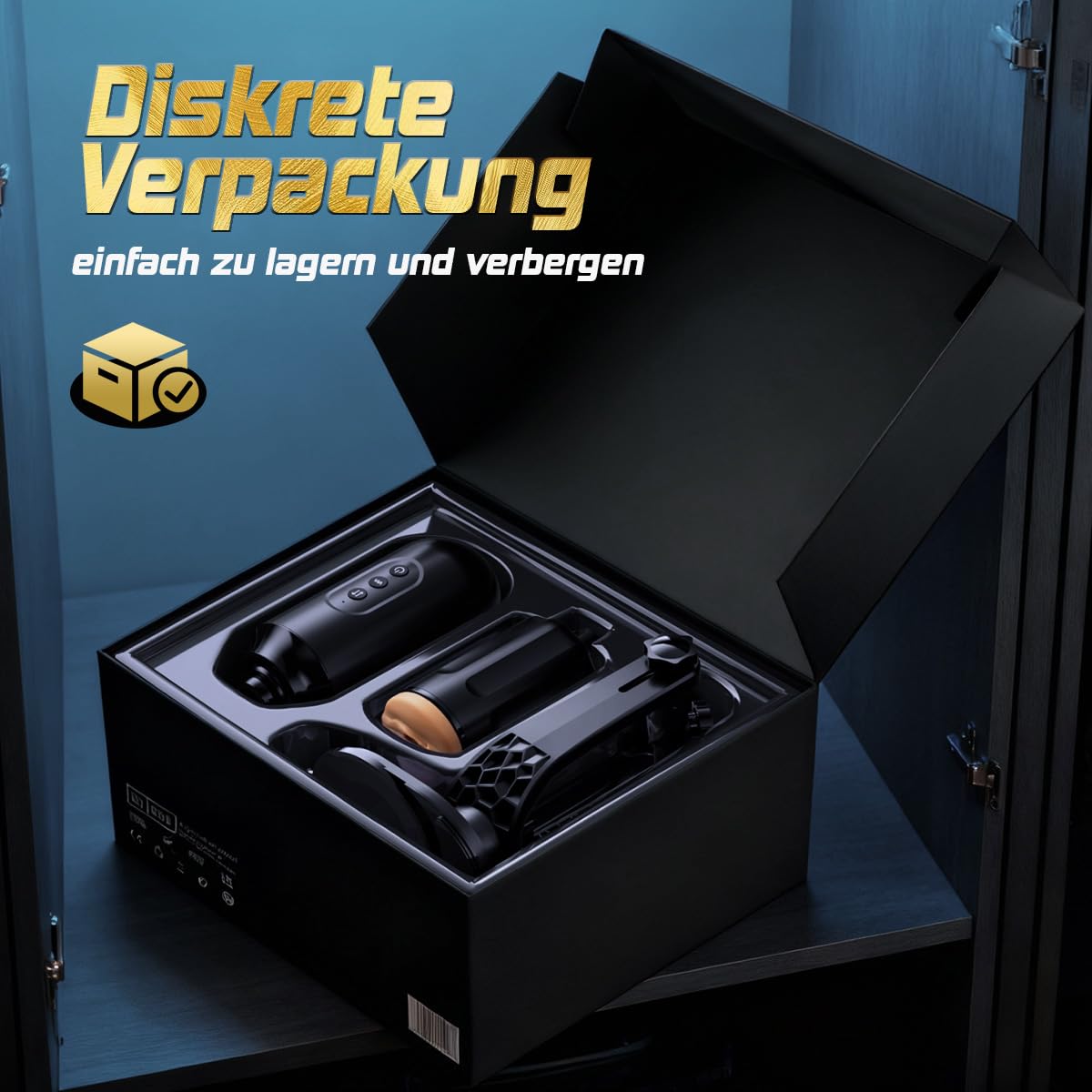 Elektrischer Masturbator Sexmaschine für Männer mit Saugnapf Freihand 360° Verstellbar, 3 Stoßmodi, Rotation & 7 Vibrationsstufen, Austauschbarer Pocket Pussy & Dildo Aufsatz für Männer Frauen & Paare