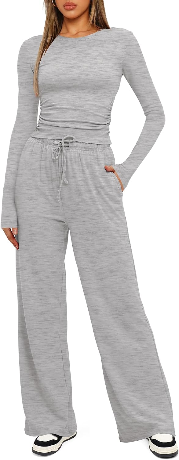 Darong Women's 2 Piece Outfits Long Sleeve Lounge Sets Travel Outfits