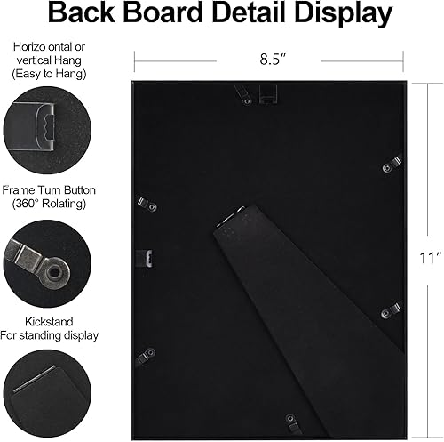 Vista 142 de Marco de fotos de 4 x 6 pulgadas, color dorado mate, moderno, simple, delgado, de aluminio, con vidrio real HD, pantalla para collage de mesa