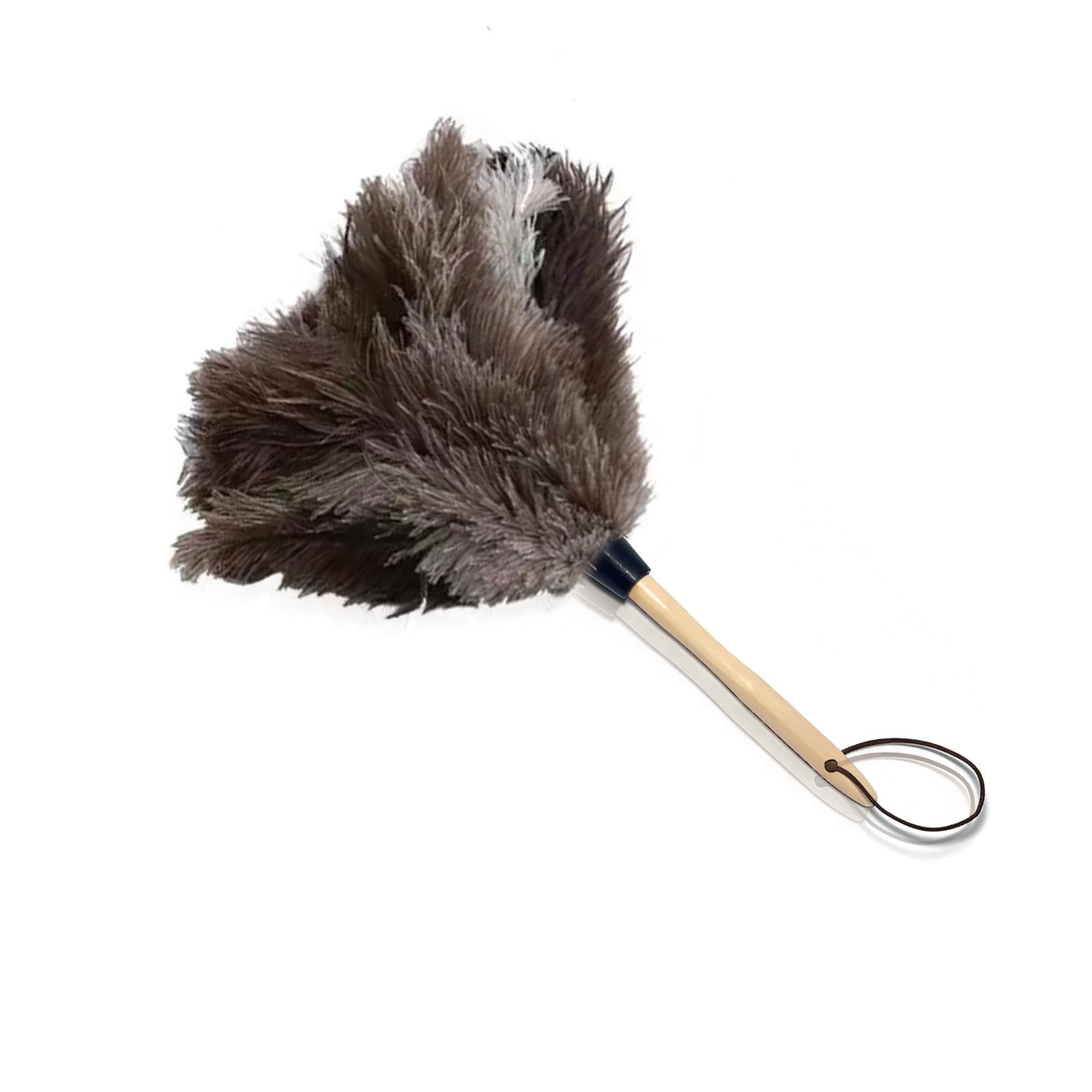 Ncednㅤ Natural Feather – Wooden Handle Ncedn Genuine Ostrich Feather Duster 38Cm – Soft Dense Real Feathers, Wooden Handle, Feather Duster For Cleaning Furniture, Blinds & Car Interior