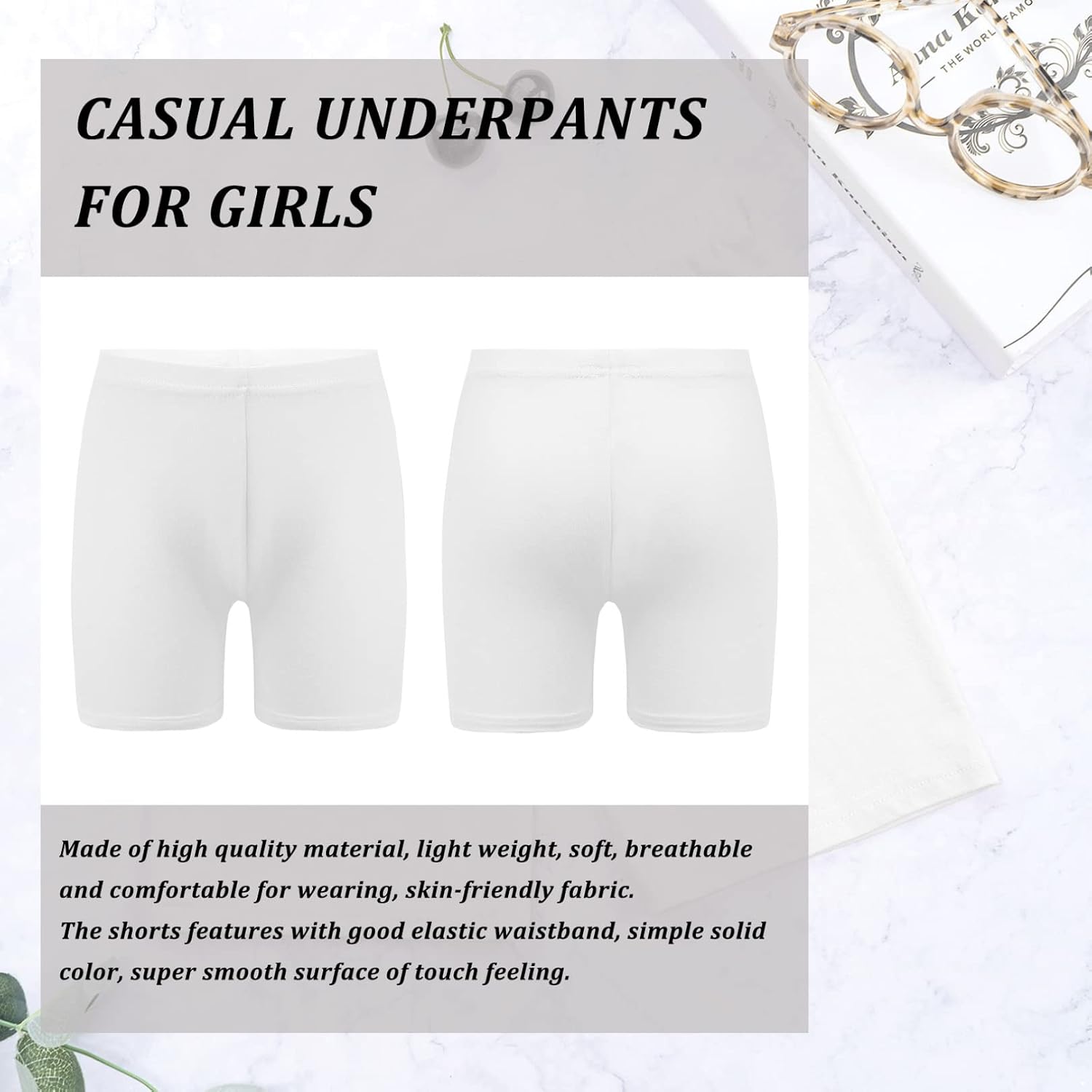 Agoky Kids Girls 6 Packs Sport Dance Shorts Breathable Safety Boxer Bottoms Gymnastics Athletic Shorts