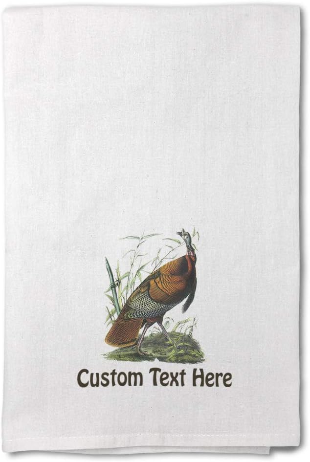 Style In Print Custom Decor Flour Kitchen Towels Wild Turkey James Audubon Birds Animals Animals Birds Cleaning Supplies Dish Towels Personalized Text Here