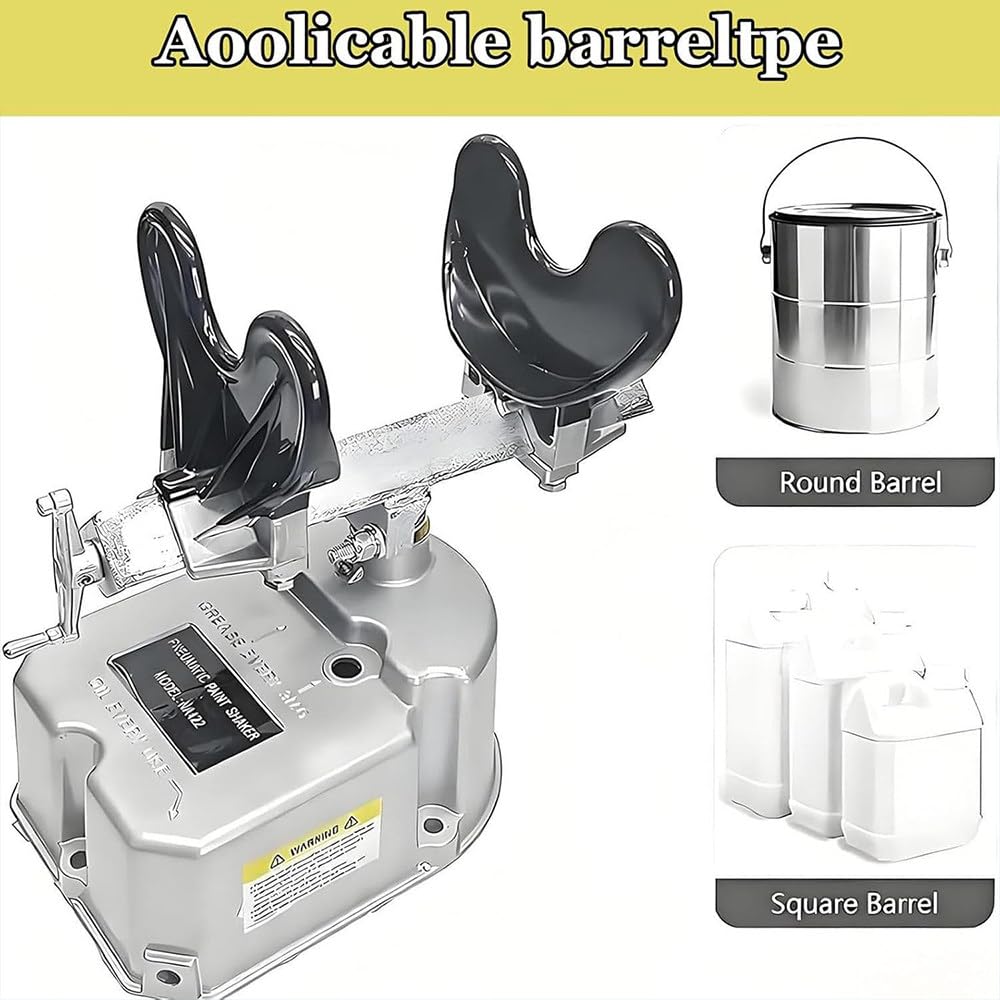 Máquina de agitación neumática de 5 kg para Pintura, Dispositivo neumático de Mezcla de Pintura accionado por compresor, 0-500 oscilaciones/min, 15 min/cubeta, Abrazadera Ajustable
