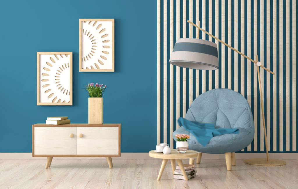 TIXE Pittura Colorata per Interni – Finitura di Alta Qualità e Resistente per Pareti e Superfici, Blu (Lunar Blue 8509-4) 4 litri