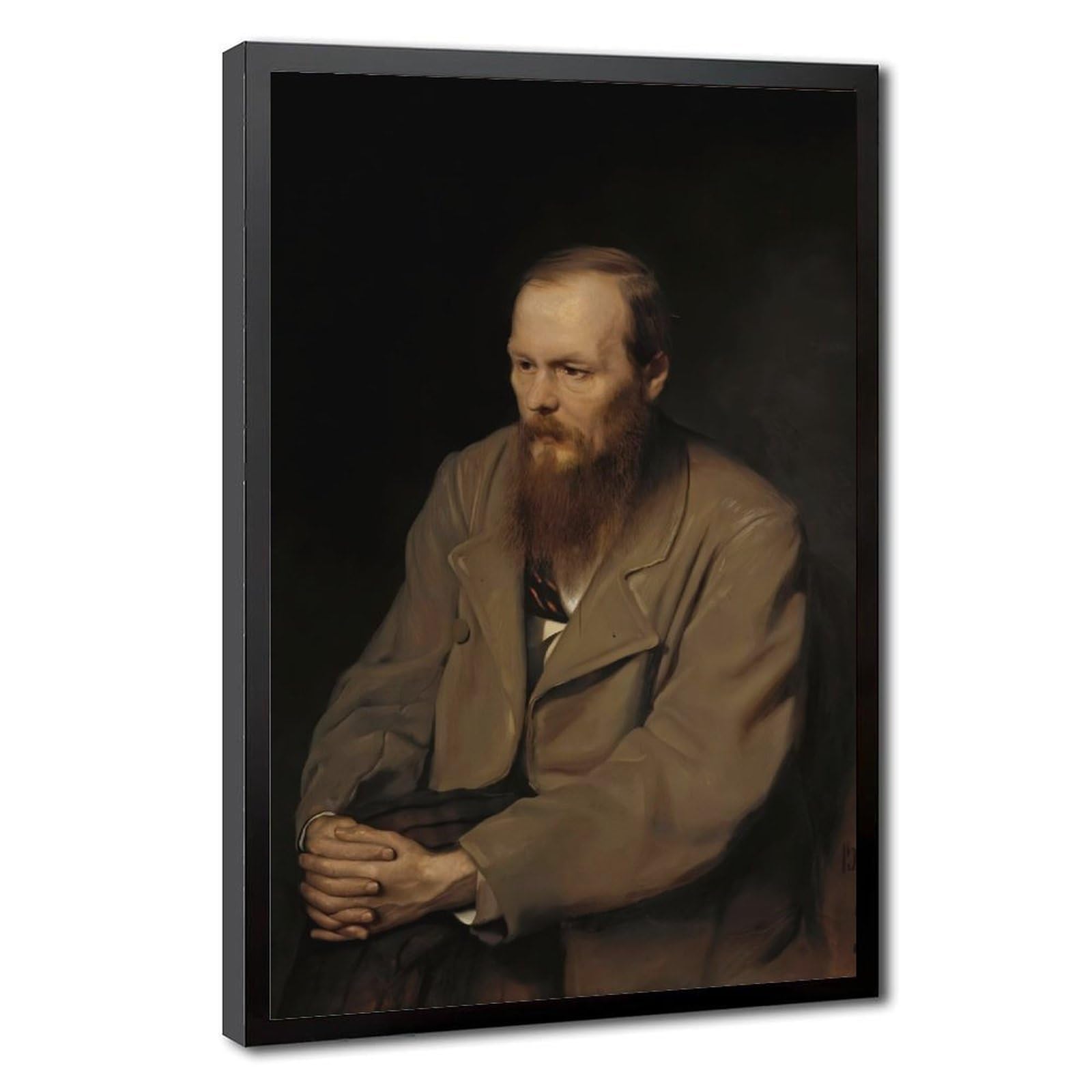 WCYB Fyodor Dostoevsky Portrait Posters Prints Canvas Deco Paintings Wall Art Hangable Frame 8" L X 12" W