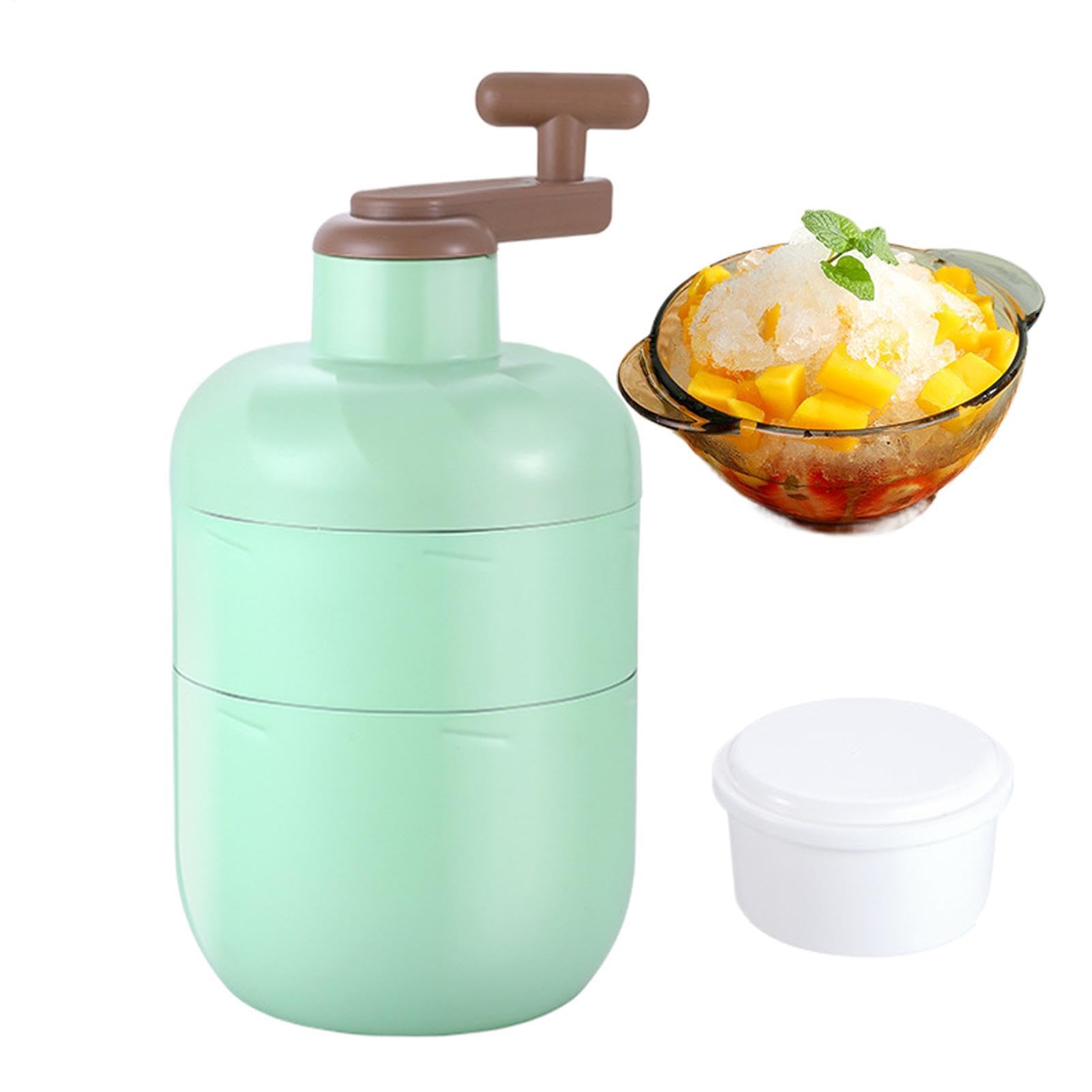 Genérico Shaved Ice Machine, Manual Crank Crusher, Stainless Steel Maker, Cocktail Snow Cone Device, Kitchen Outdoor Picnic Tool, 25x18x15cm Compact Frame, for Home Drink Preparation Party Daily Use