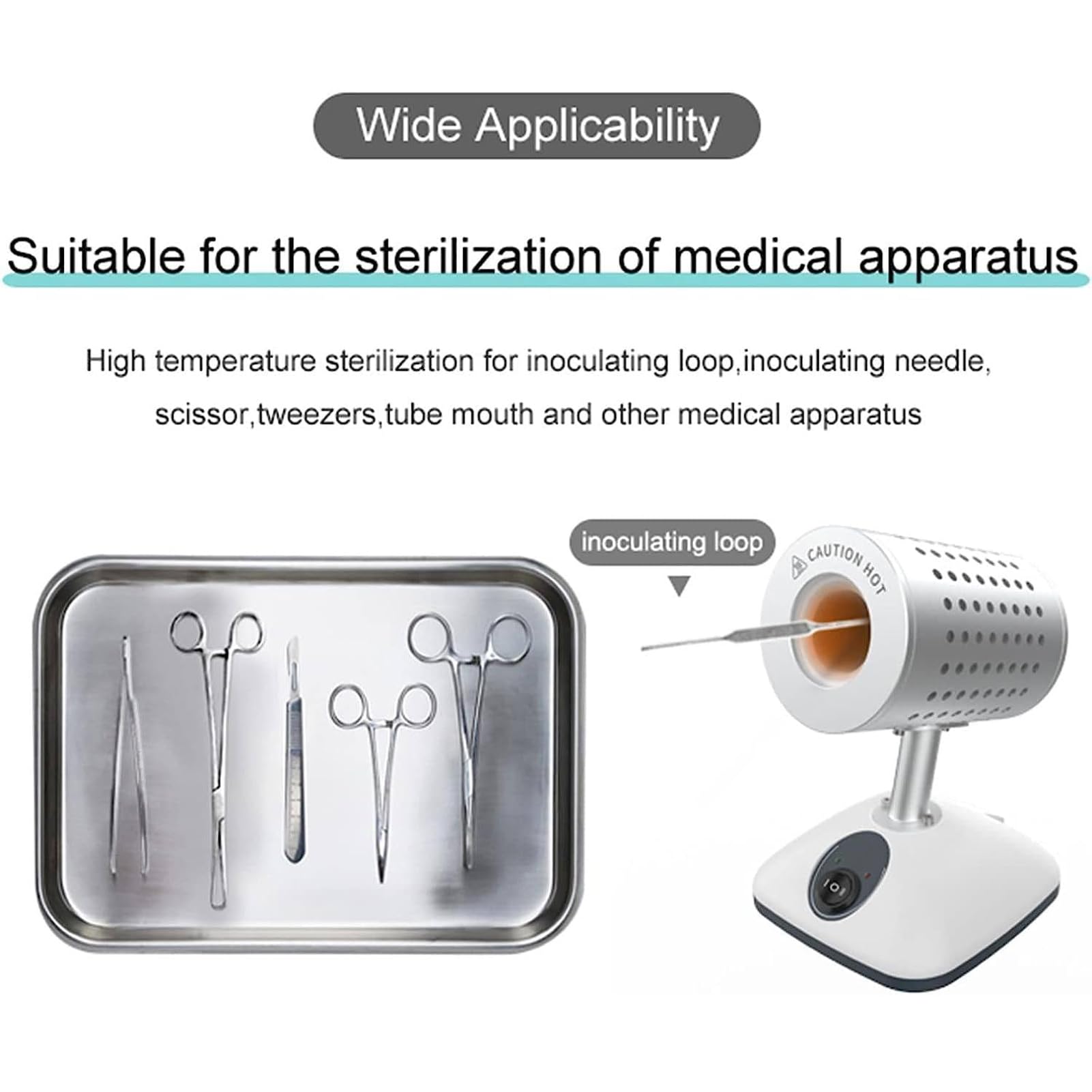 Esterilizador de bisturí en autoclave, esterilizador de calor infrarrojo, esterilizador rápido de inoculación de 825 °C para uso médico y de laboratorio
