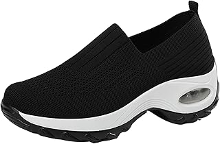 Caminhada Feminino | Sapatos tênis respiráveis para caminhada feminina com suporte arco | Slip on Walking Shoes para mulheres, sapatos femininos para compras corrida Lafan