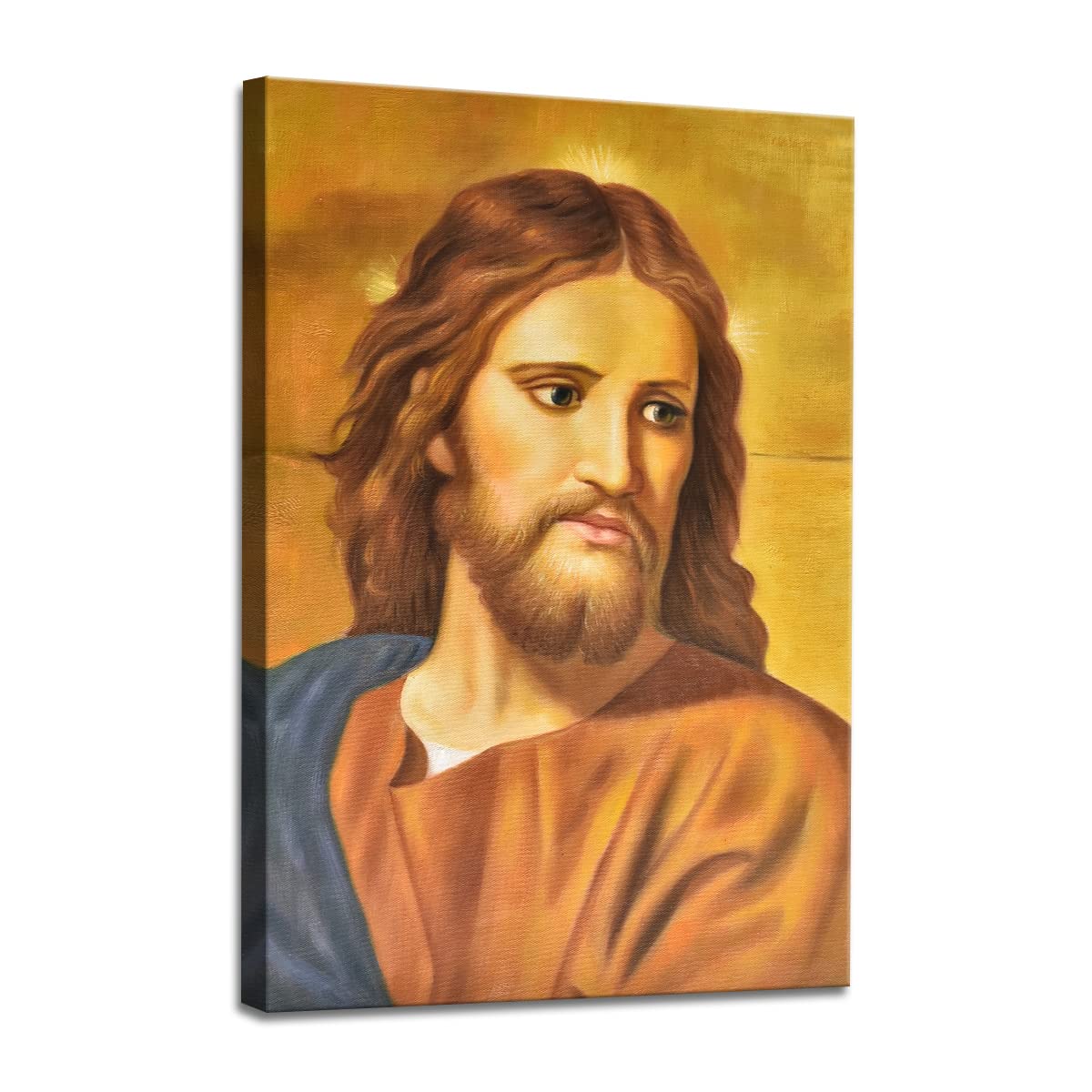 Roya Art-Jesus Picture For Wall Decor, Christ Jesus Painting Christian Wall Art Head Of Christ Catholic Wooden Framed Portrait Posters And Prints, Religious Christmas Decorations For Home, Size