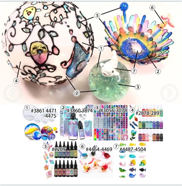 Miniatura 8 de Sphere Moldes de silicona de resina epoxi para fabricación de joyas de resina UV, surtido de 8 tamaños de una sola pieza sin costuras para bomba de