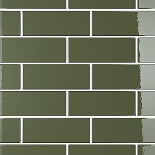 VaryPaper 20 Sheets Sage Green Peel and Stick Subway Tile Backsplash Sti...