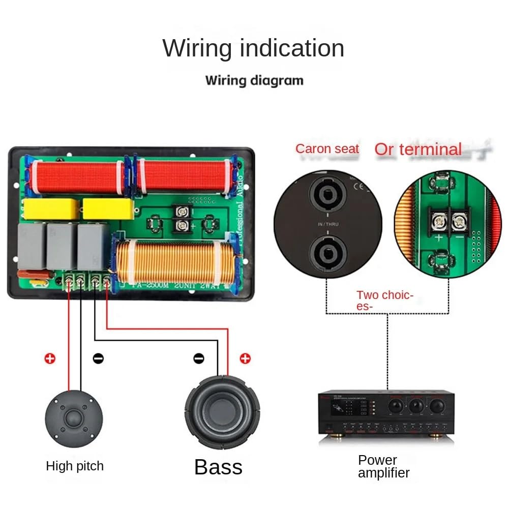 800 W 2 Voies Haut-Parleur Séparateur de Fréquence Audio Aigus Basses 2 Unités Filtres Croisés Bricolage HiFi Home Cinéma Installation Facile