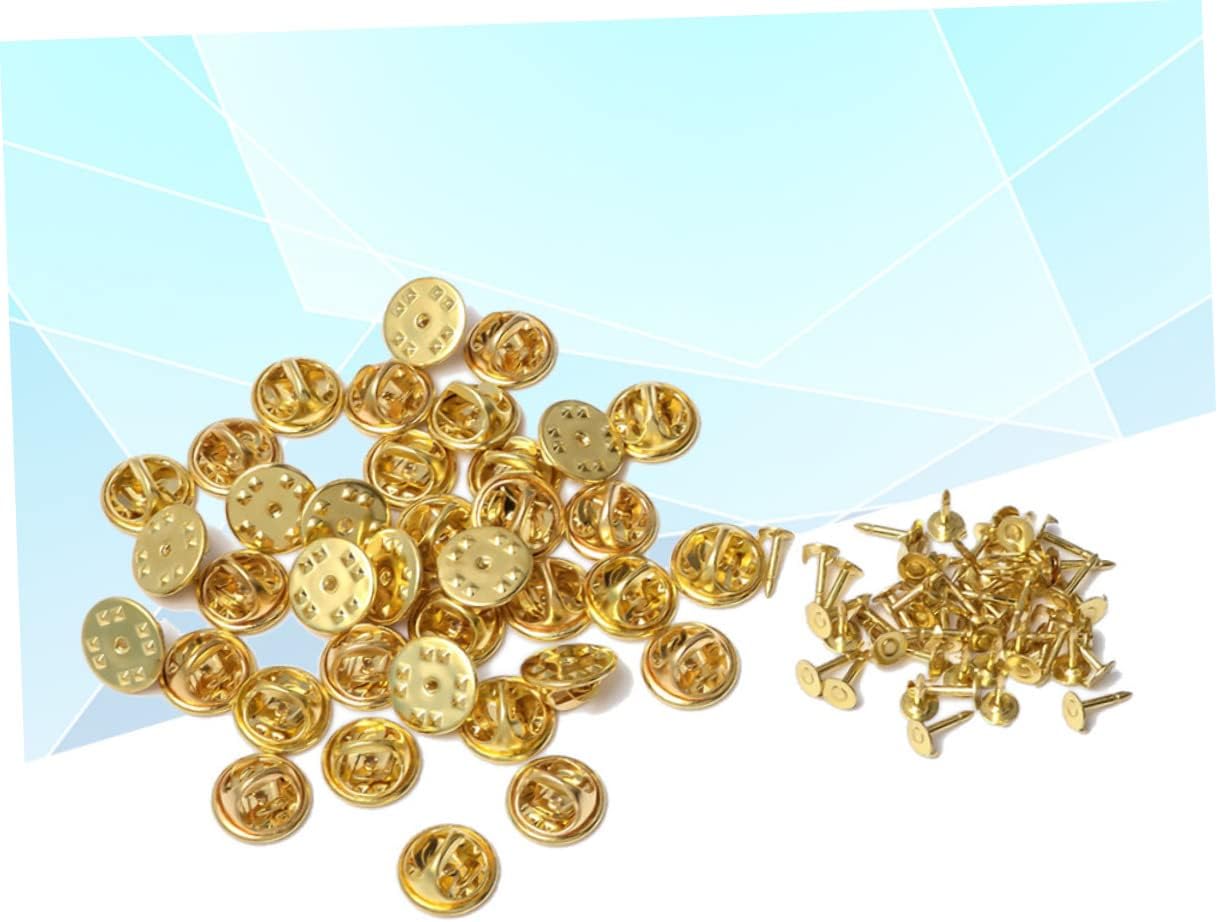 Didiseaon 100sets Brooch Badge Accessories Pin Backs Tie Tacks Lapel Pins Clasps for Jewelry Making DIY Jewelry Accessories
