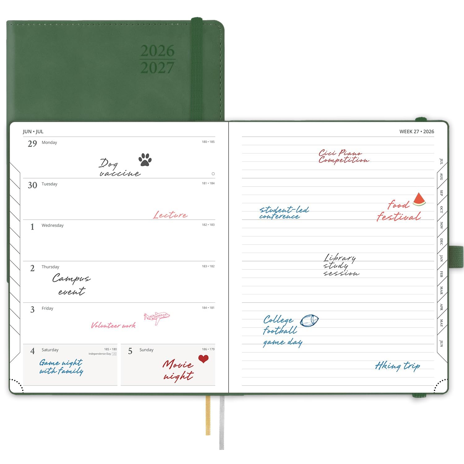 POPRUN Weekly Planner 2026-2027 (Large 8.5''x 10.5'') Calendar Notebook — image 1
