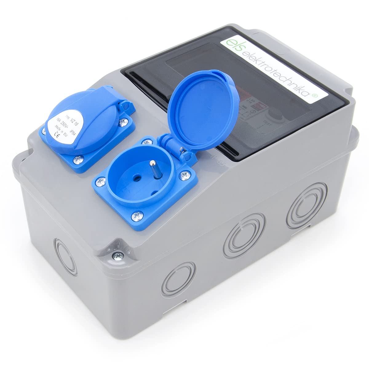 Rozdzielacz prądu roboczego 6NO 2 x 230 V + LS i przewodowy FI (2 x 230 V + 1 x LS C16 + FI40 + licznik prądu elektrycznego)